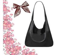 Ooomay Maya Bag Vegan Leather Trendy Soft Tote Bag, Borsa a tracolla da donna, casual, morbida, per uso quotidiano, Nero