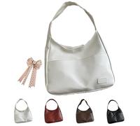 Ooomay Shoulder Bags - Ooomaymaya Women's Tote Shoulder Bag. Vegan Leather Casual Fashion Soft Bag Series, the Perfect Everyday Bags. (white)