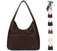 Ooomay The Maya Bag, Ooomay Maya Handbags, Large Capacity Shoulder Bags Women, Soft Vegan Leather College Tote Bag, Faux Leather Slouch Bags (coffee)