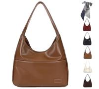 Ooomay The Maya Bag, Ooomay Maya Handbags, Large Capacity Shoulder Bags Women, Soft Vegan Leather College Tote Bag, Faux Leather Slouch Bags (dark brown)