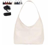 Ooomay Tote Bag, Large Capacity Vegan Leather Tote Handbags, Vintage Casual Trendy Simple The Perfect Everyday Bags (White)