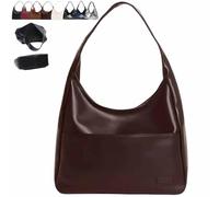 Ooomay Tote Bag, Large Capacity Vegan Leather Tote Handbags, Vintage Casual Trendy Simple The Perfect Everyday Bags (Coffee)