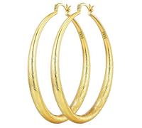 OOOPEL Orecchini a cerchio da donna in argento Sterling 925, ipoallergenici, con taglio a diamante, design increspato, non si ossidano, grandi orecchini a cerchio (30/40/50/60/70 mm), 50 millimeters