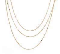 OOOVAVNE Collana a tre strati in acciaio inossidabile, stile Ins, gioiello anti-sbiadimento, novità for le donne, 1 pezzo(F609)