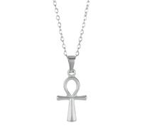 OOOVAVNE Collana alla moda in acciaio inossidabile con ciondolo a croce e amuleto, accessori for la creazione di gioielli, 1 pezzo(F48)