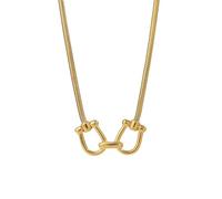 OOOVAVNE Collana con catena a forma di ferro di cavallo in acciaio inossidabile versatile e personalizzata, unisex, 1 pezzo