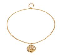 OOOVAVNE Collana con ciondolo a forma di cerchio con occhio in zircone bianco, in acciaio inossidabile, unisex, regalo, 1 pezzo