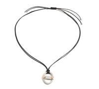 OOOVAVNE Collana con ciondolo a forma di coperchio di lattina con corda cerata nera, collana impilabile in acciaio inossidabile, 1 pezzo(JDN0102011-PS)