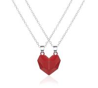 OOOVAVNE Collana con ciondolo semplice for coppia, elettrocardiogramma, ciondolo a forma di cuore magnetico, collana con giunzioni, regalo di San Valentino, 1 pezzo(E)