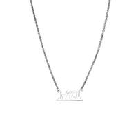 OOOVAVNE Collane in acciaio inossidabile con lettere TI AMO e ciondolo a catena, collana alla moda for donne, gioielli, regali for feste, 1 pezzo(Silver)