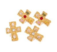 OOOVAVNE Squisita forma di croce opaca multicolore rotonda orecchini da donna gioielli temperamento regalo 1 pz(JDE2405059-CR)