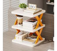 OOPDNEGAK 3 Livelli Scaffale Portaoggetti Scrivania, Libreria Scrivania Aperta, Espositore Angolare Multifunzionale Riporre Oggetti, Per Scrivania Del Computer, Organizer Tavolo Per Trucco(Orange)