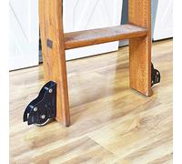 OOPDNEGAK Accessori per Binari Porte Scorrevoli A Scomparsa - Kit di Ferramenta per Scala Scorrevole Biblioteca, Accessori Binari per Scala Mobile in Tubo Tondo Acciaio Carbonio(Floor Roller Set)