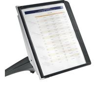 OOPDNEGAK Espositore Tavolo Compatto Resistente - Portadocumenti con Apertura A Ribalta, Organizer Riferimento, Sistema Riferimento Tavolo, Espositore per Cataloghi 5/10/20 Tasche(5 Boards)