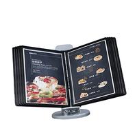 OOPDNEGAK Leggio da Tavolo Compatto - Pannelli Espositivi Formato A4, Cartella Espositiva con Copertina, Libro A Fogli Sfusi 10 Pagine, per L'Esposizione di Documenti A4(Gray)