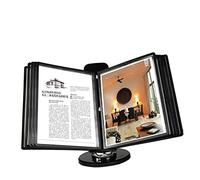 OOPDNEGAK Leggio da Tavolo Compatto - Pannelli Espositivi Formato A4, Cartella Espositiva con Copertina, Libro A Fogli Sfusi 10 Pagine, per L'Esposizione di Documenti A4(Black)