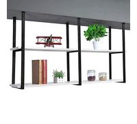 OOPDNEGAK Mensola Soffitto - Portabottiglie Appendere Soffitto 2 Livelli, Supporto Piante Parete In Ferro Battuto, Portabicchieri In Legno Massello, Mensola Decorativa Sospesa(A,100 * 30 * 80CM)