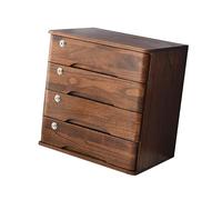 OOPDNEGAK Mobiletto Scrivania Per Documenti, Scatola Portaoggetti Scrivania In Legno Massello Con Cassetti Con Serratura, Organizer Per Documenti A4/ricevute, Mobiletto Organizer Scrivanias(4 drawer)