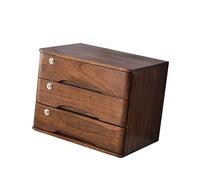 OOPDNEGAK Mobiletto Scrivania Per Documenti, Scatola Portaoggetti Scrivania In Legno Massello Con Cassetti Con Serratura, Organizer Per Documenti A4/ricevute, Mobiletto Organizer Scrivanias(3 drawer)