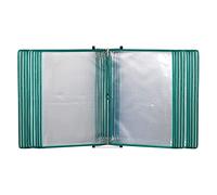 OOPDNEGAK Organizer Riferimento Montaggio Parete - Espositore Cataloghi, 20 Tasche Espositive Fronte-Retro, Sistema Riferimento Visualizzazione Tavolo, Cartella Espositiva Tavolo(Green)