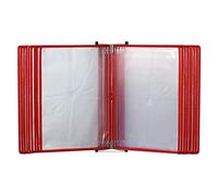 OOPDNEGAK Organizer Riferimento Montaggio Parete - Espositore Cataloghi, 20 Tasche Espositive Fronte-Retro, Sistema Riferimento Visualizzazione Tavolo, Cartella Espositiva Tavolo(Red)
