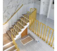 OOPDNEGAK Passamano per Scale Metallo - Corrimano A Ringhiera per Scale, Tipo U/M, Barra di Supporto di Sicurezza per Anziani, Recinzione per Balconi Interni/Esterni(Gold-M,85CM(2.78FT))