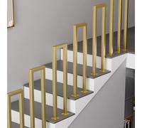 OOPDNEGAK Passamano per Scale Metallo - Corrimano A Ringhiera per Scale, Tipo U/M, Barra di Supporto di Sicurezza per Anziani, Recinzione per Balconi Interni/Esterni(Gold-U,65CM(2.13FT))