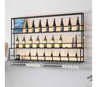 OOPDNEGAK Rack per vino industriale montato a parete, scaffale per vetro di vino in metallo Rack multifunzionale per la cucina della sala da pranzo del bar della casa(150 * 25 * 121cm)
