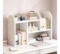 OOPDNEGAK Scaffale Da Scrivania Espandibile, Scaffales Organizer Da Scrivania, Scaffale In Legno Da Appoggio Multifunzionale, Piccolo Scaffales Da Tavolo Per Libri, Piante Accessori(White)