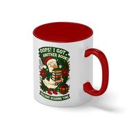 Oops I Got Another Book Holiday Reading Mug - Funny Christmas Goose Book Lover Gift - Cute Bookworm Coffee Cup Bianco tazza di caffè con Red Rim & Handle Mug