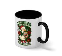 Oops I Got Another Book Holiday Reading Mug - Funny Christmas Goose Book Lover Gift - Cute Bookworm Coffee Cup Bianco tazza di caffè con Nero Rim & Handle Mug