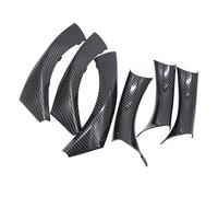OOPUHKSY Per Serie 3 E90 E91 E92 316 318 320 325 328i 2004 2005-2012 6 Pezzi Car Interior Door Handle Pull Cover Decor (LHD carbon texture)