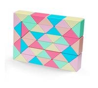 Oostifun 48 Parti 3D Puzzle Toy Serpente Puzzles M-a-g-i-c Ruler Twist 48 Segmenti Brain Teaser Games 48 Blocks Colore rosa brillante IQ Toy per bambini e adulti(48 Segmenti)