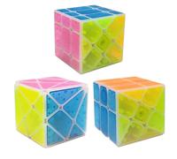 Oostifun ICY AMBER CUBE Specifico Cubo Puzzle Sets-Pack di 3 (Include 3x3 Fluttuazione Angolo Cubo, Mulino a vento Cubi 2x3 Mod di forma, Fisher 3x3x3 forma Twisty Puzzle)(ICY Amber Color)