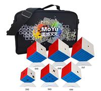 Oostifun MoYu Cubo specifico Bundle 2x2 3x3 4x4 5x5 6x6 7x7 Cubo liscio puzzle 6 multicolore Cube Set con borsa speciale di stoccaggio + sei treppiedi cubi