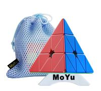 Oostifun Moyu MoFang JiaoShi Meilong Pyraminx M V2 3x3x3 Pyraminx M V2 Multi Color Pyraminx Cube Piramide Triangolo Quattro assi Tetrahedron Cube con un treppiede cubo e un sacchetto cubo (Multicolor)