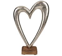 OOTB Cuore in Metallo su Base di Legno, ca. 22 cm