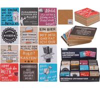 ootb sottobicchieri per bevande sottobicchieri in vetro con frasi e citazioni "Slogans" in legno set da 12
