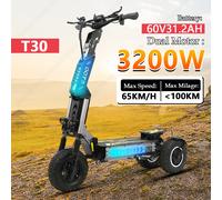 OOTD T30 E-Scooter 3200W doppio motore 60V 31.2Ah freno idraulico Scooter elettrico 13 "fuoristrada pneumatico sospensione idraulica escooter 3200W Dual Motor 60V 31.2Ah