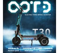 OOTD T30 Scooter elettrico 3200W Doppio motore 60V 31.2Ah NFC Funzione di sblocco E-Scooter 13 "Off-road Fat Pneumatici Scooter Elettrico 3200W Dual Motor 60V 31.2Ah