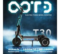 OOTD T30, scooter urbano da 3200 W 60 V 31,2 Ah, pneumatico fuoristrada da 13 pollici, sicuro e potente, 90-100 K 3200W r 60V 31.2Ah