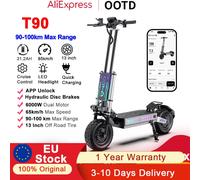 OOTD T90 6000W Picco scooter elettrico Doppio motore per adulti 85 km/h Velocità massima 13 pollici Pneumatici fuoristrada da strada Batteria da 60 V 31,2 Ah Portata 100 km