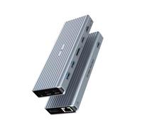 OOTDAY Docking station per laptop, docking station 11 in 1 con due uscite video 4K@60Hz, 3 USB 3.1 10 Gbps, 2 HDMI, 2 DP, due monitor, 100 W PD, Gigabit Ethernet e audio