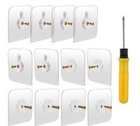 OOTSR 12-Set 70x70mm Viti Adesive Staccabili Montaggio a Parete Stick-on Chiodi Adesive No-Trace No Foratura con Cacciavite per il Bagno Cucina Ripostiglio della Cucina Tile Wall Shower Room