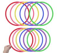 OOTSR 12pz Anelli di Lancio in Plastica per Giochi di Anelli Toss, Pratica di Velocità e Agilità, Giochi di Partito, Carnevale, Feste in Giardino, Compleanni(25cm, 6 Colori)