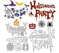 OOTSR 3 Set Fustelle in Metallo per Halloween, Fustella Stencil Cutting Dies Zucca Ragno per Scrapbooking Decorazione di Festa Album Goffratura Halloween Fai da Te