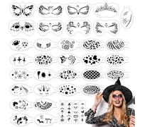 OOTSR 36Pezzi Stencil Tatuaggi Temporanei per Bambini, Stencil Tattoo per Truccabimbi, Modello di Pittura per Carnevale, Compleanno, Festival, Mascherata, Halloween