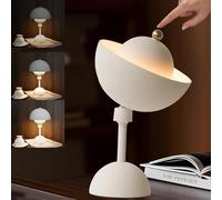 OOWOKS Lampada da tavolo a LED senza fili, lampada a fungo ricaricabile tramite USB, dimmerabile al tocco, lampada da comodino, bianca, moderna lampada a forma di vaso di fiori 3000K-6000K