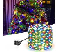 OOWOKS Striscia LED 30 m 24 V 280 LED con spina Striscia LED per albero di Natale con 8 modalità IP65 impermeabile Memoria per interni esterni giardino matrimoni feste Natale decorazioni balcone,30m