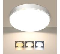 OOWOLF Confezione da 1 Plafoniere LED Soffitto 24W 23CM, 3 Toni Luce Regolabili (3000K/4000K/5000K) - Moderna Luce Tonda per Bagno, Cucina, Cameretta, Ingresso
